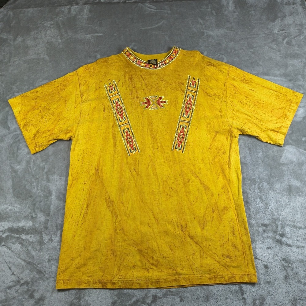 Vintage Factory Artwear Shirt Men XL Aztec Native American Southwest Boho Tribal